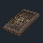 Steampunk Trifold Wallet<br><div class="desc">Bring the style of steampunk with you with a Steampunk Wallet; comes in different styles and colors. Don't leave it on the airship!</div>