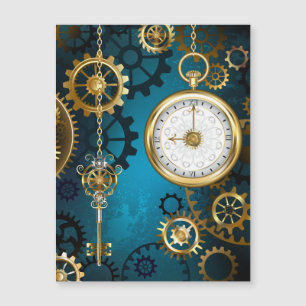 Steampunk turquoise Background with Gears