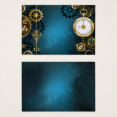 Steampunk turquoise Background with Gears (Front & Back)