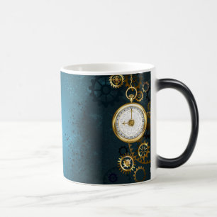Steampunk turquoise Background with Gears Color Morph Mug