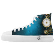 Steampunk Turquoise Background With Gears High-top Sneakers at Zazzle