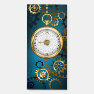 Steampunk turquoise Background with Gears Magnetic Notepad