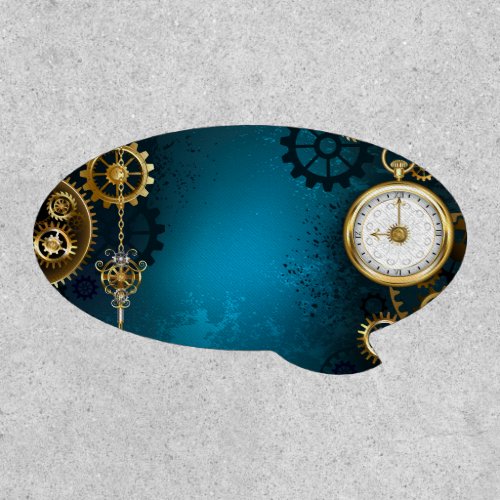 Steampunk turquoise Background with Gears Patch