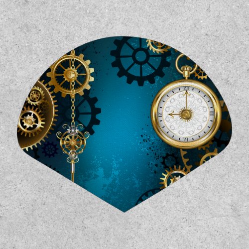 Steampunk turquoise Background with Gears Patch