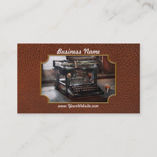 Steampunk - Typewriter - A really old typewriter Business Card (Front)