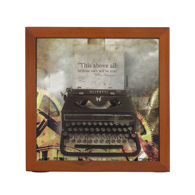 Steampunk Typewriter Pencil Holder (Front)