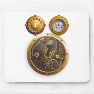 Steampunk Uhr Mouse Pad