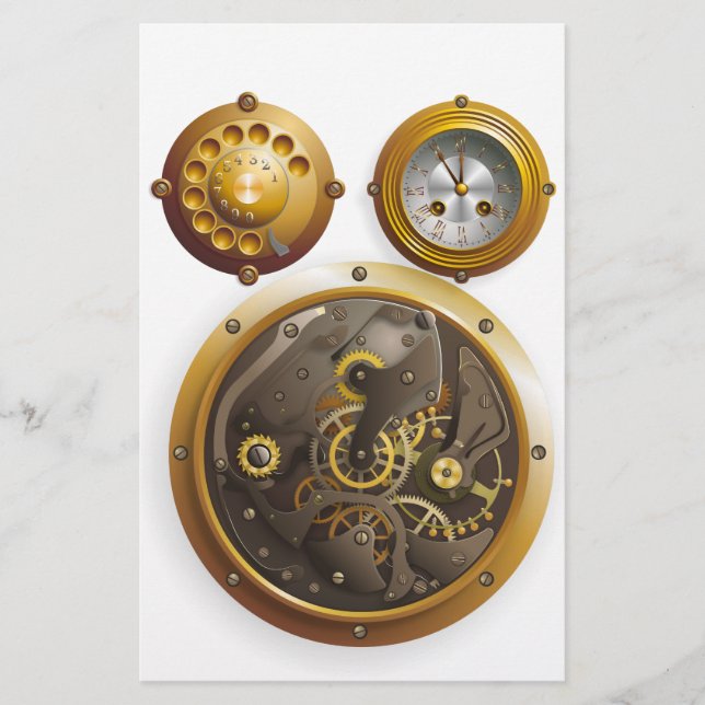 Steampunk Uhr Stationery (Front)
