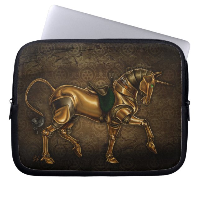 Steampunk Unicorn Laptop Sleeve (Front)