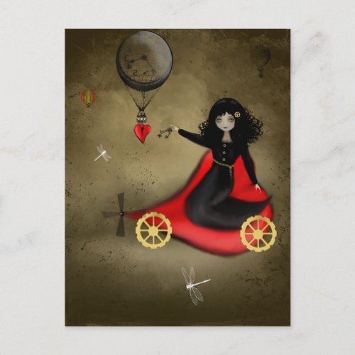 Steampunk Valentine Postcard