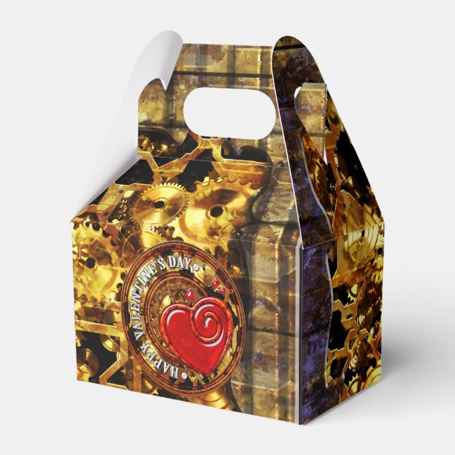 Steampunk Valentine's Day 1B Tent Favor Box Boxes (Front Side)