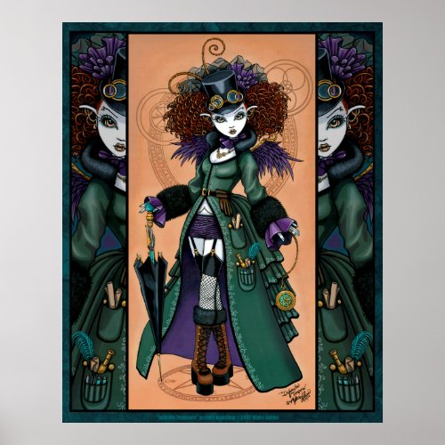 Steampunk Vampire Time Traveler Temple Poster