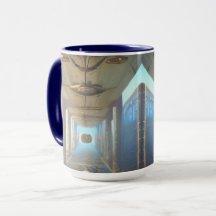 Steampunk Vault Corridor SciFi Mug