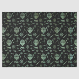 Steampunk Verdigris Bronze Hot Air Balloons Tissue Paper