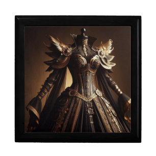 Steampunk Victorian Black and Gold Empress Gown Gift Box
