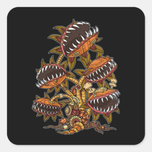 Steampunk Victorian Carnivorous Plant Venus Fly Square Sticker