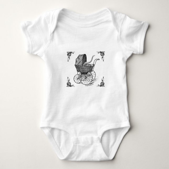 Steampunk Victorian Cthulhu baby Baby Bodysuit (Front)