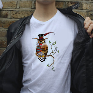 Steampunk Victorian Dapper Owl Top Hat Vintage 