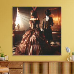Steampunk Victorian Fantasy Art Masquerade  Canvas Print