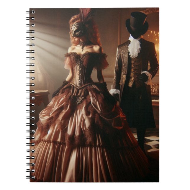 Steampunk Victorian Fantasy Art Masquerade  Notebook (Front)