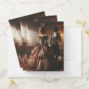 Steampunk Victorian Fantasy Art Masquerade  Pocket Folder