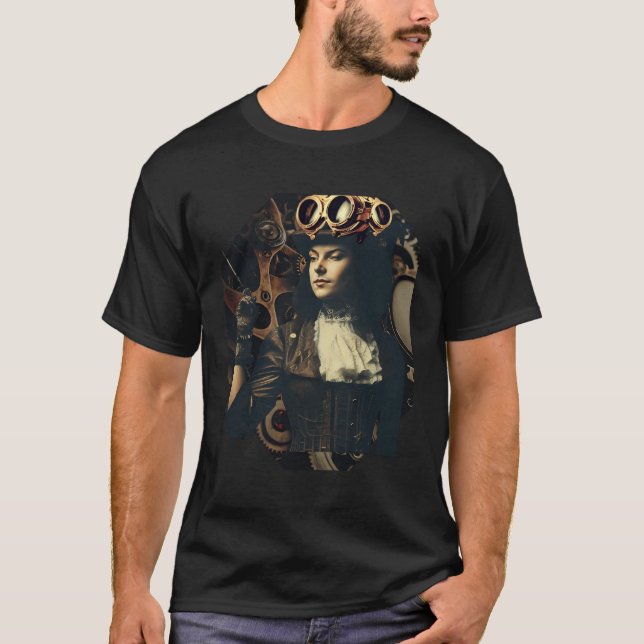Steampunk Victorian Fantasy Gothic T-Shirt (Front)
