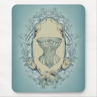 steampunk victorian floral wreath vintage corset mouse pad