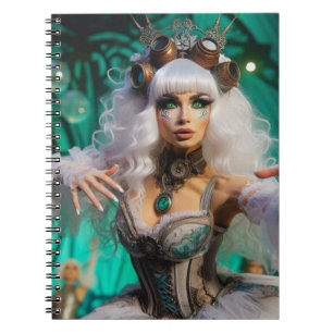 Steampunk Victorian Futuristic Green Dancer Notebook