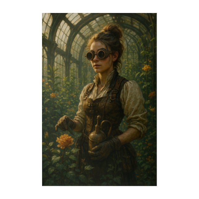Steampunk Victorian Gardener Art (Front)