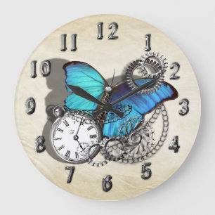 Steampunk Victorian Gears Large Clock