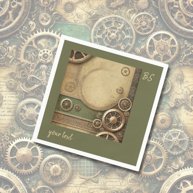 Steampunk Victorian Gearwork Wedding  Napkins (Creator Uploaded)