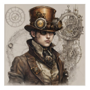 Steampunk Victorian Gentleman Artwork Acrylic Print