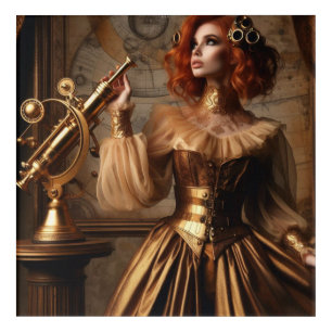 Steampunk Victorian Gold Astronomer Acrylic Print