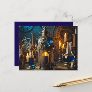 Steampunk Victorian Gothic Scientists Lab Lantern Postcard