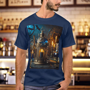 Steampunk Victorian Gothic Scientists Lab Lantern T-Shirt