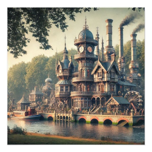 Steampunk Victorian Industrial Factory  Photo Print (Front)