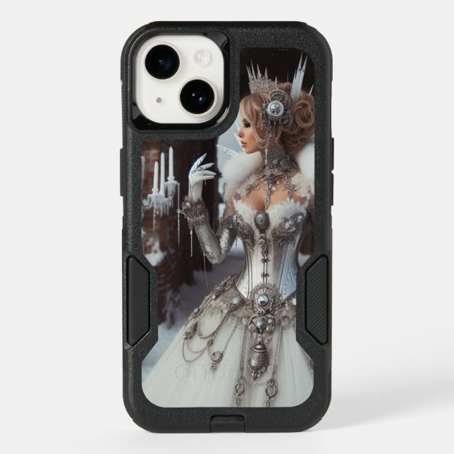 Steampunk Victorian Industrial Winter Ice Queen Otterbox iPhone Case (Back)