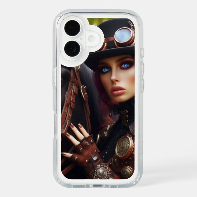 Steampunk Victorian Lady Dark Rider Speck iPhone Case (Front)
