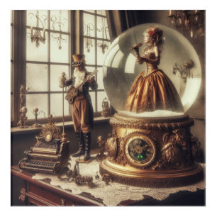 Steampunk Victorian Music Snow Globe Performers Acrylic Print