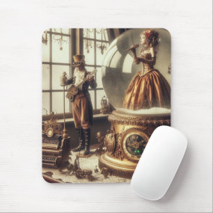 Steampunk Victorian Music Snow Globe Performers Mouse Pad