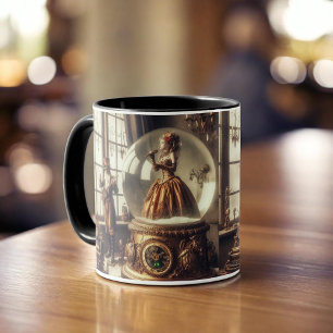 Steampunk Victorian Music Snow Globe Performers Mug