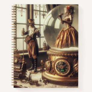 Steampunk Victorian Music Snow Globe Performers Notebook