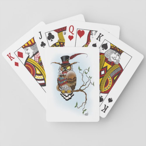 Steampunk Victorian Owl Poker Cards