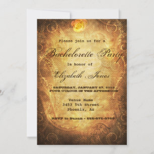 Steampunk Victorian Vintage Bachelorette Party Invitation