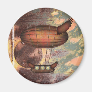 Steampunk Vintage Airship Magnet