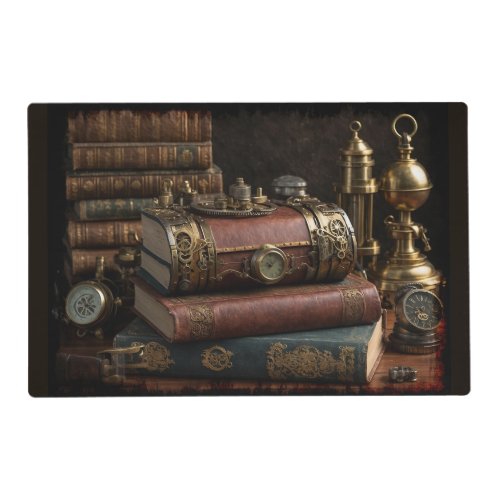 Steampunk Vintage Books Placemat