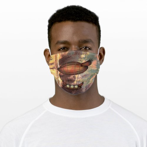 Steampunk Vintage Bronze Airship Adult Cloth Face Mask