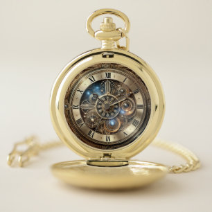 Steampunk Vintage Clock – Elegant Mechanical Gear Pocket Watch