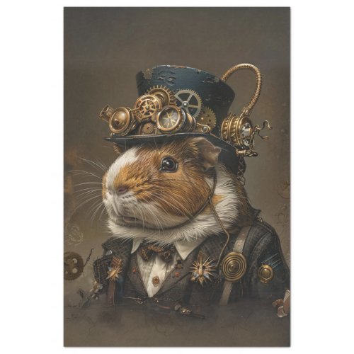 Steampunk Vintage Guinea Pig Decoupage  Tissue Paper