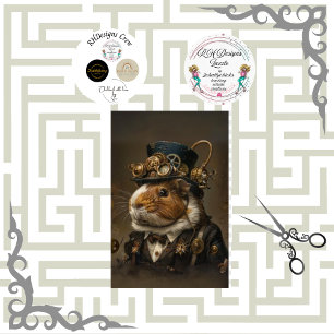 Steampunk Vintage Guinea Pig Decoupage  Tissue Paper